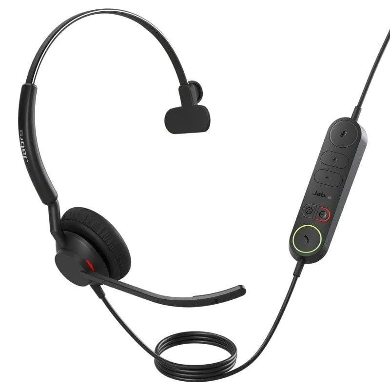 Auricolari Jabra Engage 40 con cavo USB-C monoaurali per ufficio con doppio microfono e protezione uditiva, neri - immagine 1