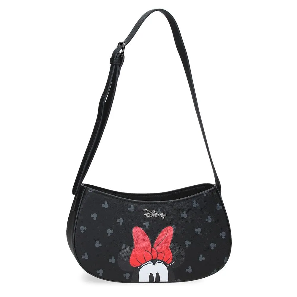 Joumma Disney Bowlogue Minnie Borsa a Tracolla Nero 23x11.5x7.5 cm PU e Poliestere - immagine 1