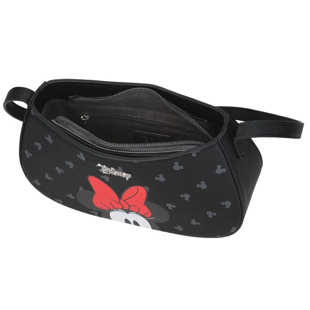 Joumma Disney Bowlogue Minnie Borsa a Tracolla Nero 23x11.5x7.5 cm PU e Poliestere - immagine 4