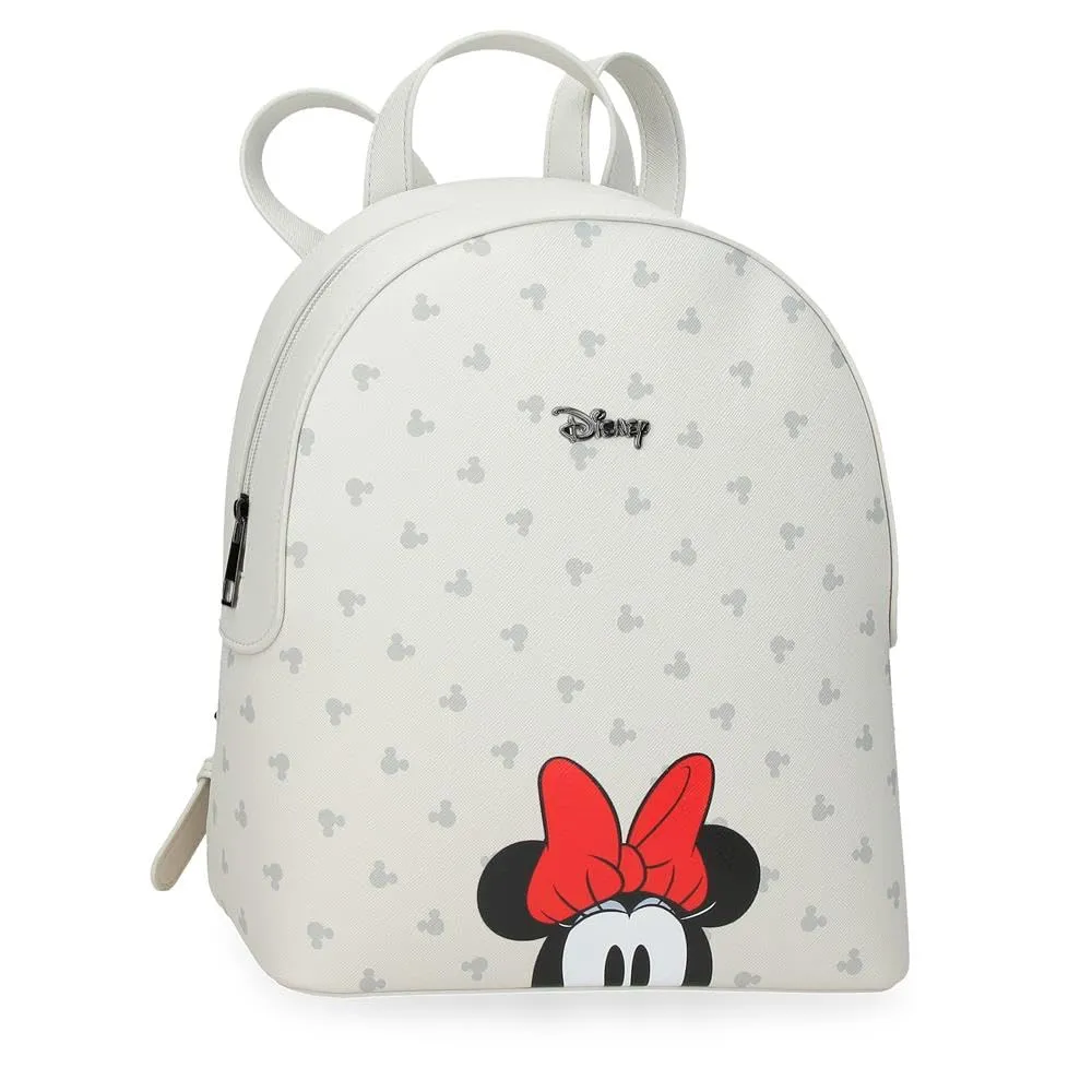 Joumma Disney Bowlogue Minnie Zaino da Passeggio Beige 23x26.5x11.5 cm PU e Poliestere 7.01L - immagine 1