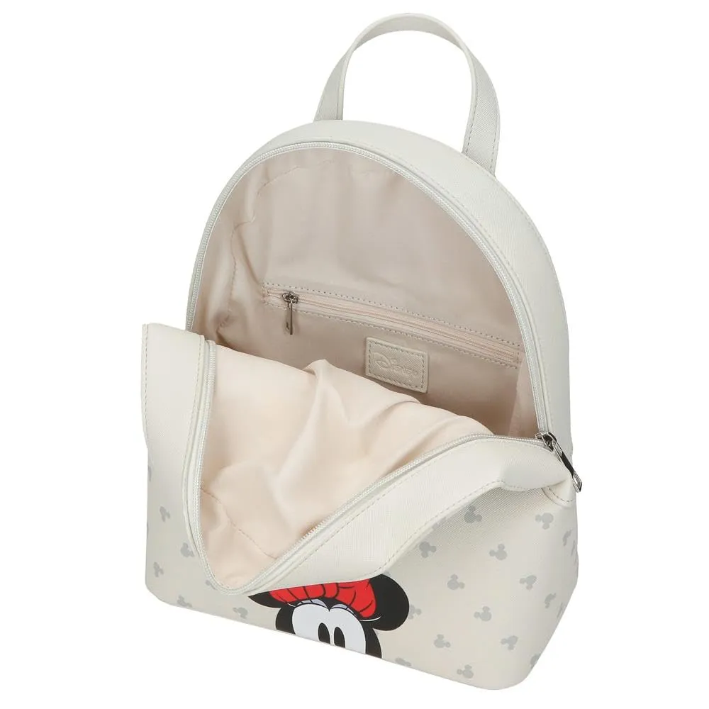 Joumma Disney Bowlogue Minnie Zaino da Passeggio Beige 23x26.5x11.5 cm PU e Poliestere 7.01L - immagine 4