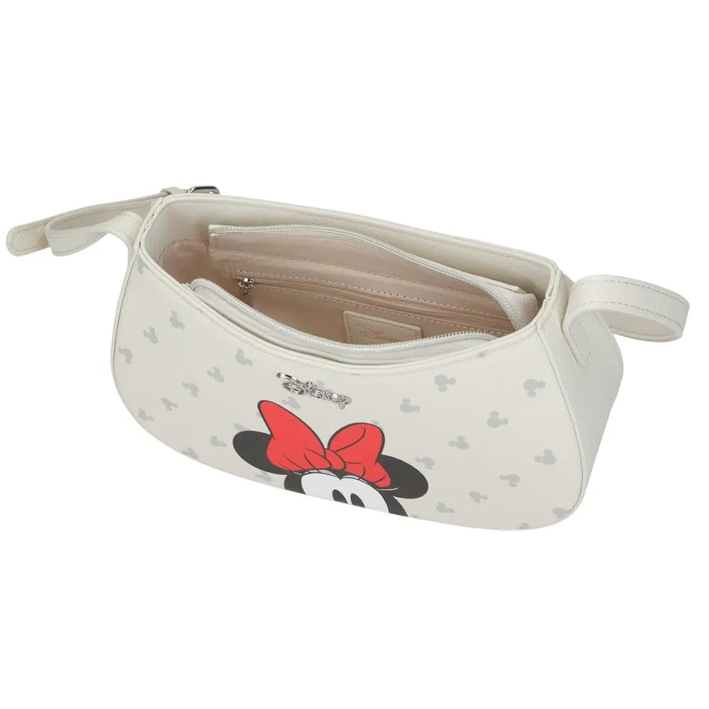 Joumma Disney Bowlogue Minnie Borsa a Tracolla Beige 23x11.5x7.5 cm PU e Poliestere - immagine 4