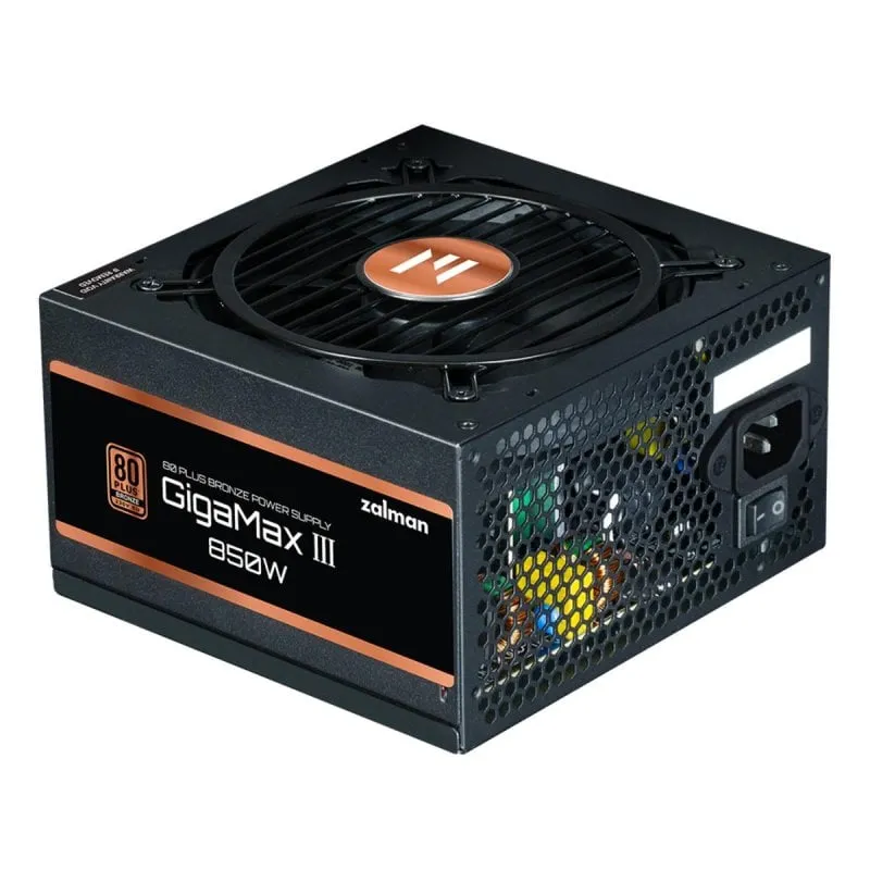 Fonte di Alimentazione Zalman 850W Certificazione 80+ Bronze Modello GigaMax III Semimodulare Nero - immagine 1