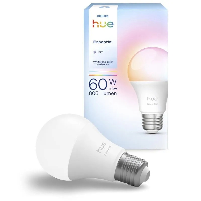 Lampadina Intelligente Philips Hue 8W E27 Multicolore Bluetooth 806 lm Bianco Sintetico - immagine 1