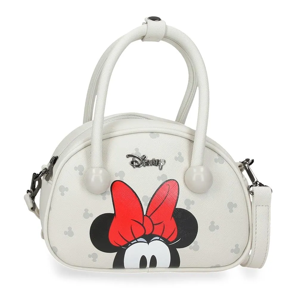 Joumma Disney Bowlogue Minnie Borsa a Tracolla Beige 19x13x8 cm PU e Poliestere - immagine 1