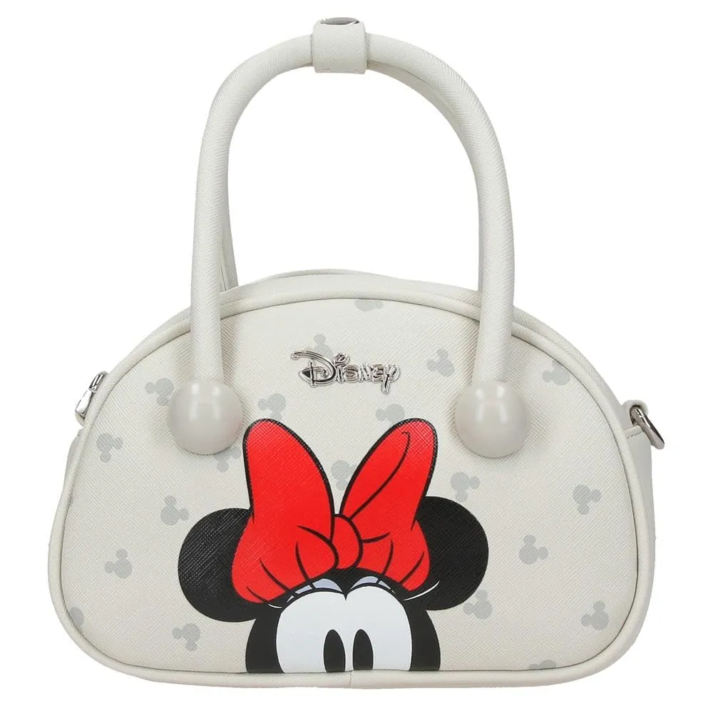 Joumma Disney Bowlogue Minnie Borsa a Tracolla Beige 19x13x8 cm PU e Poliestere - immagine 7