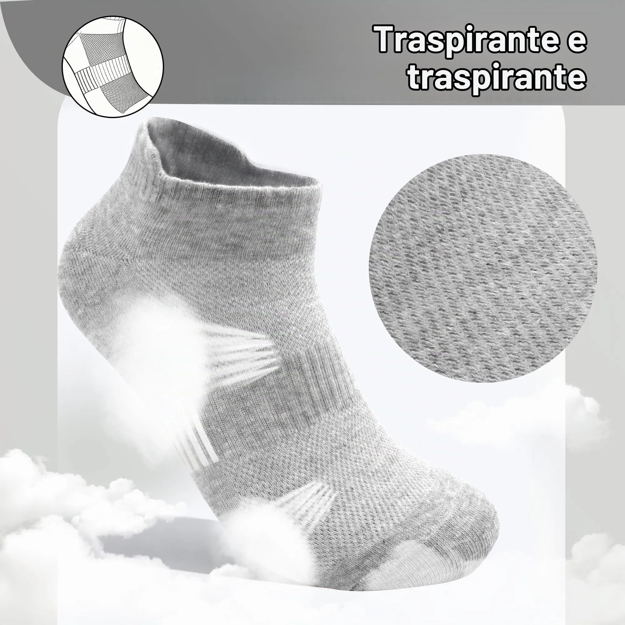 Lakpoau Calzini Uomo & Donna 39-42,10 Paia Calze Sportivi in Cotone BWG - immagine 4