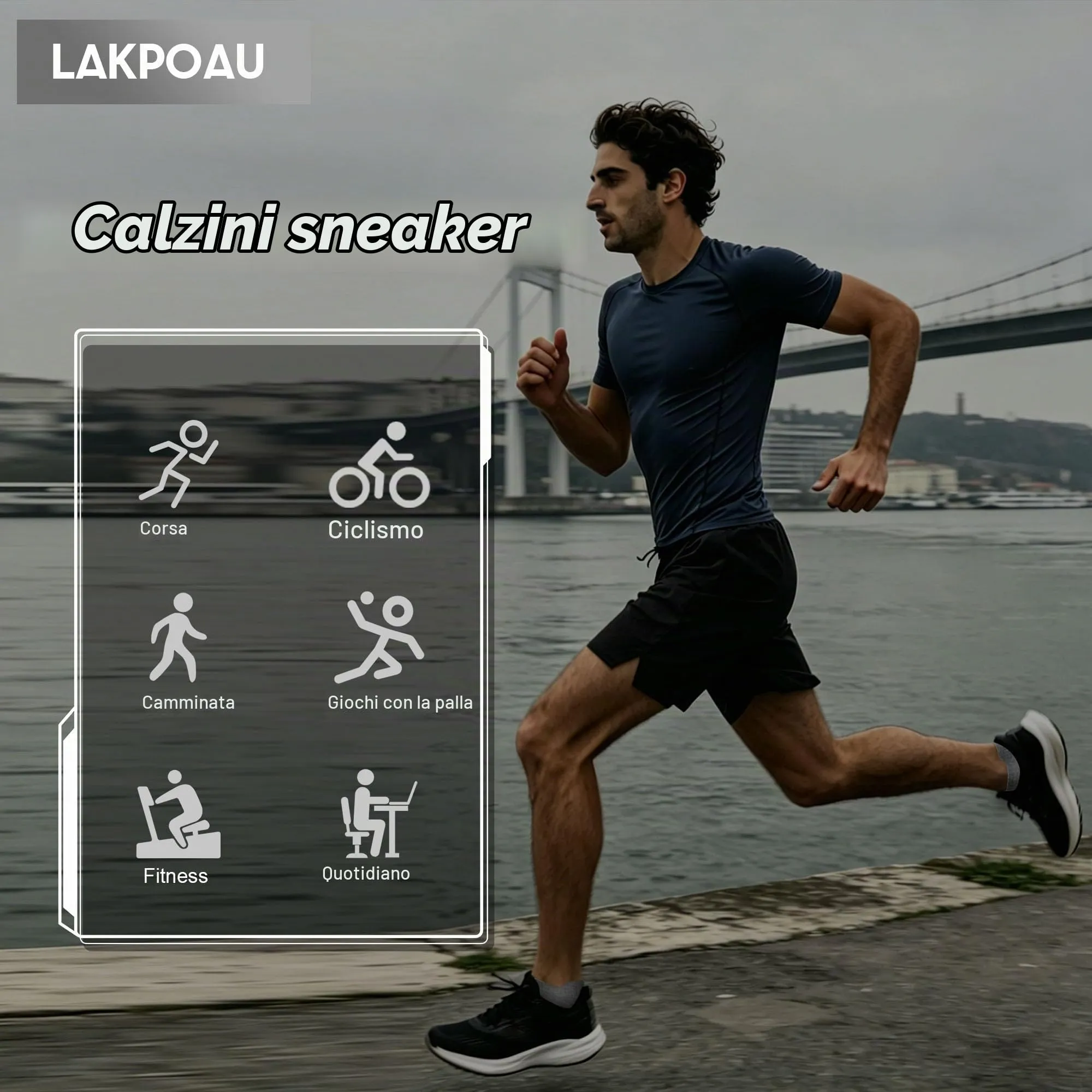 Lakpoau Calzini Uomo & Donna 39-42,10 Paia Calze Sportivi in Cotone BWG - immagine 7