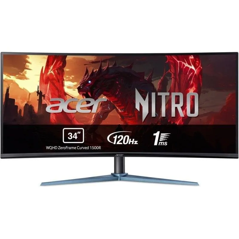 Monitor PC Acer Nitro ED0 ED340CUJ0BMIIPX 34" WQHD 120Hz VA Curvo 1ms Altoparlanti - immagine 1