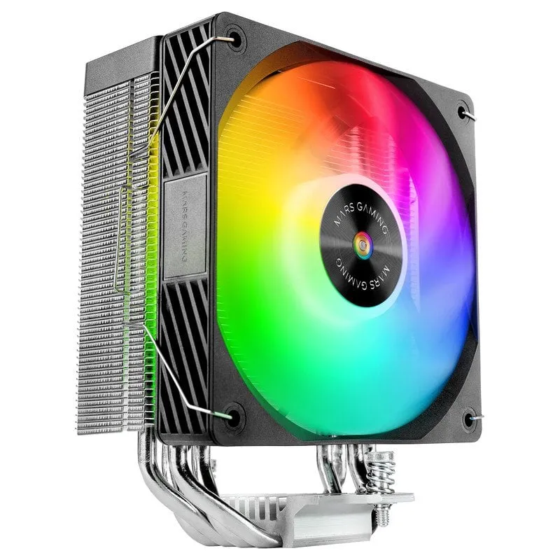 Mars Gaming Mcpu-x4argb Dissipatore di calore per CPU 220w Tdp 4x Heatpipes Hct Pwm Argb Ventola 120mm Nero - immagine 1
