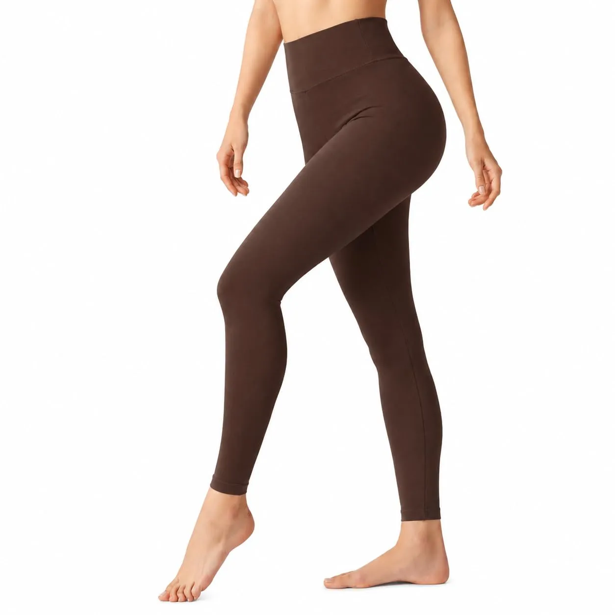 Suyamir Leggings Donna Vita Alta Made in Italy,Push Up Modellanti,Morbidi e Opachi,Elasticizzati e Traspiranti per Sport,Yoga,Fitness e Casual (IT, Testo, S, M, Regular, Regular, Marrone) - immagine 1