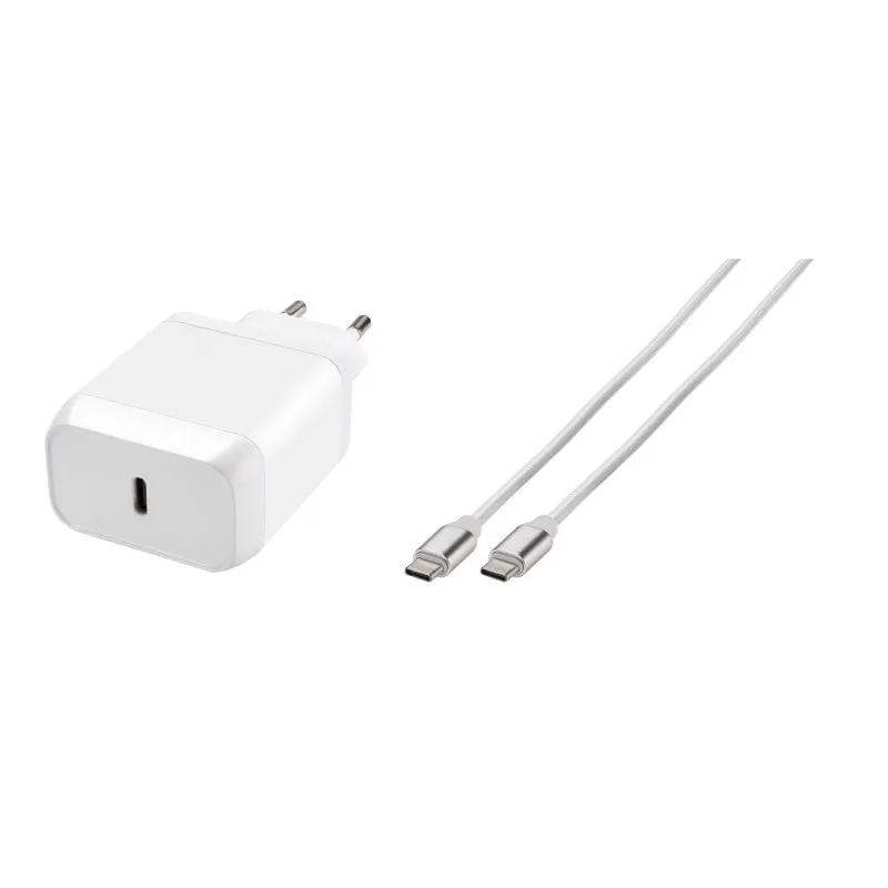 Vivanco Super Fast Power Delivery Charger Set USB-C Bianco 45W 1m Cavo EU - immagine 1