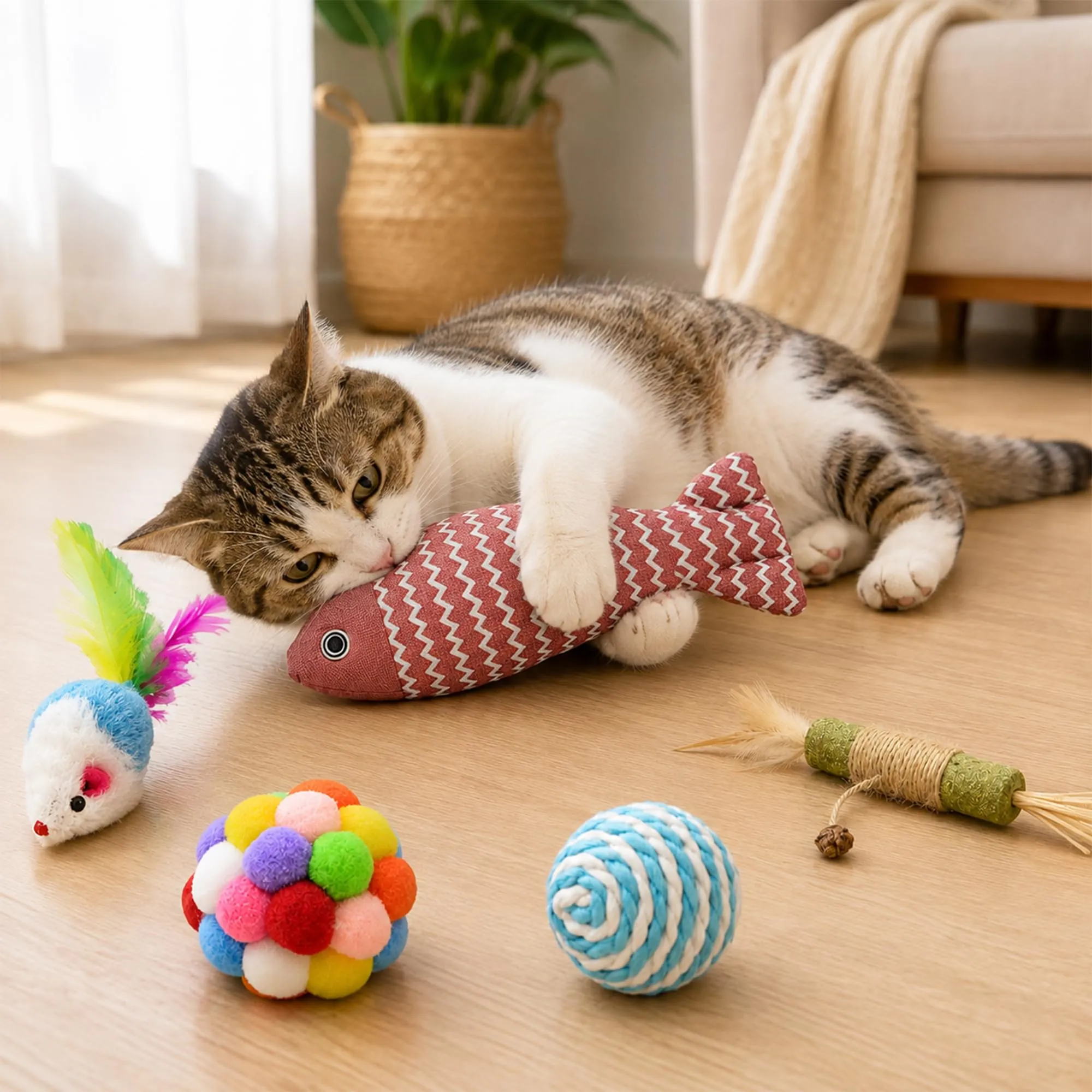 Confezione assortita da 5 pezzi di giocattoli per gatti, palline per gatti - immagine 3