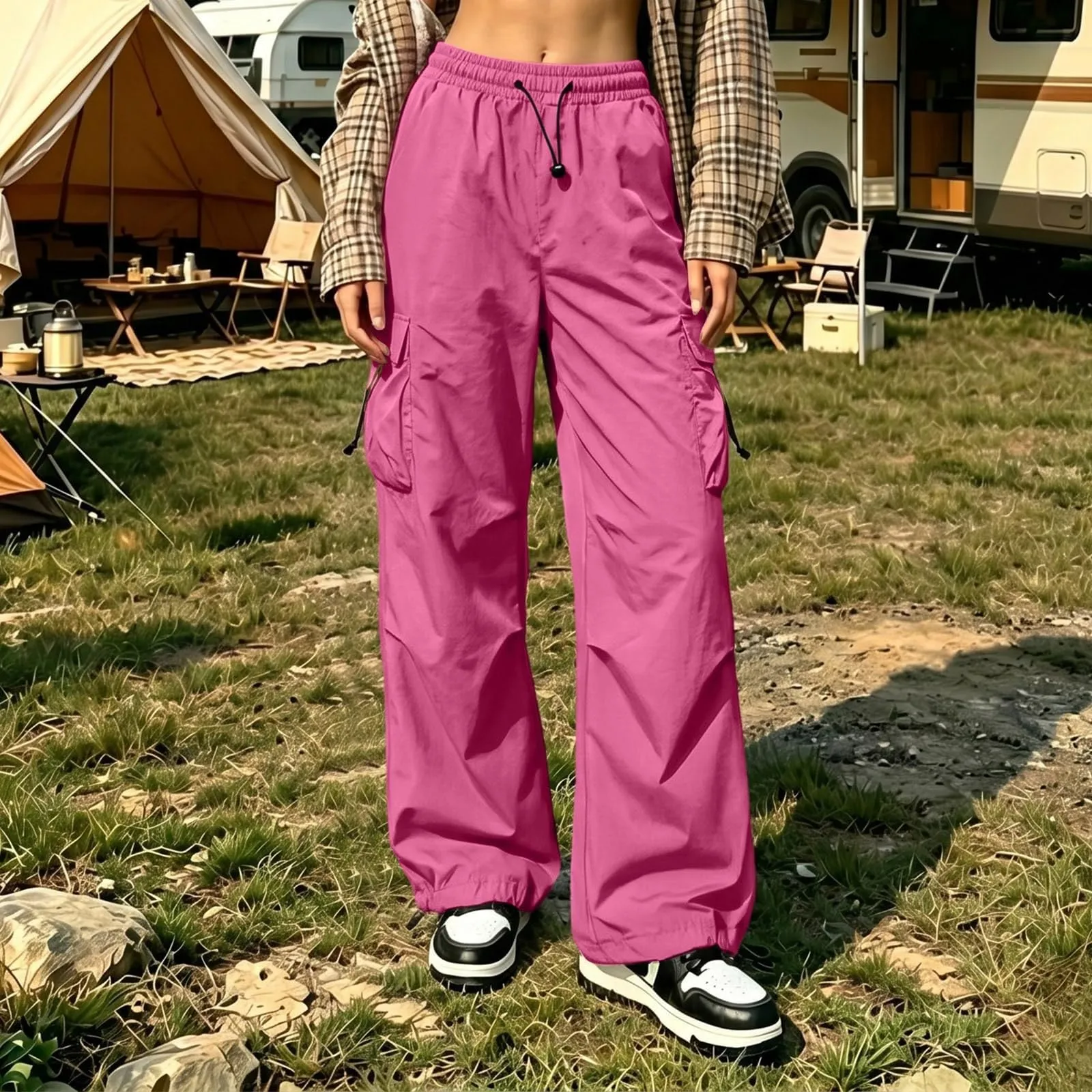 Pantaloni Sportivi da Ragazza con Elastico in Vita da Donna Multitasche - immagine 2