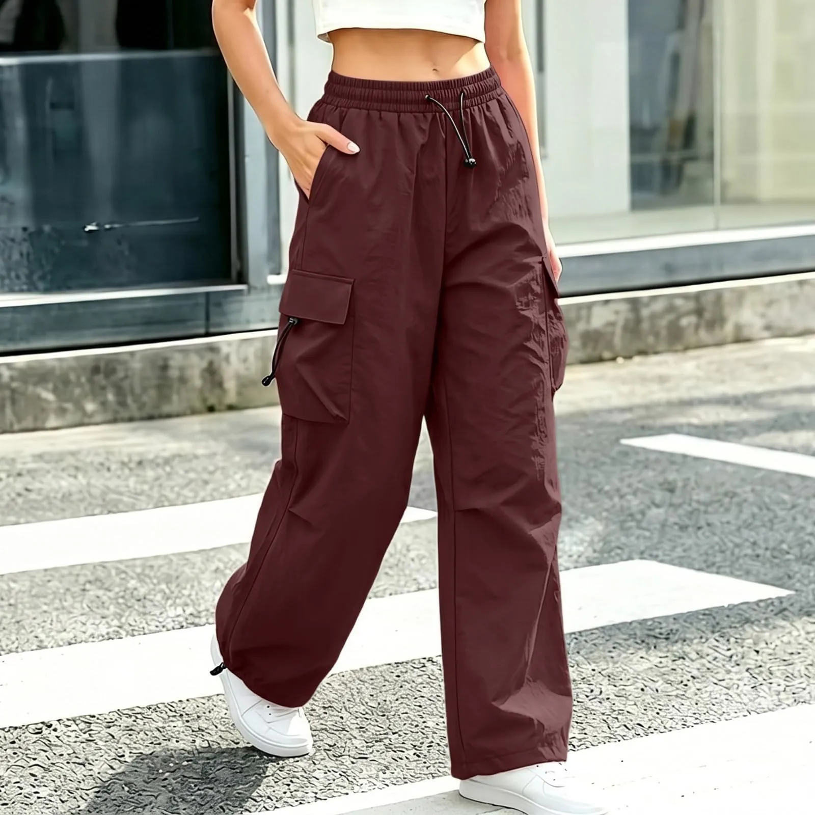 Pantaloni Sportivi da Ragazza con Elastico in Vita da Donna Multitasche - immagine 3