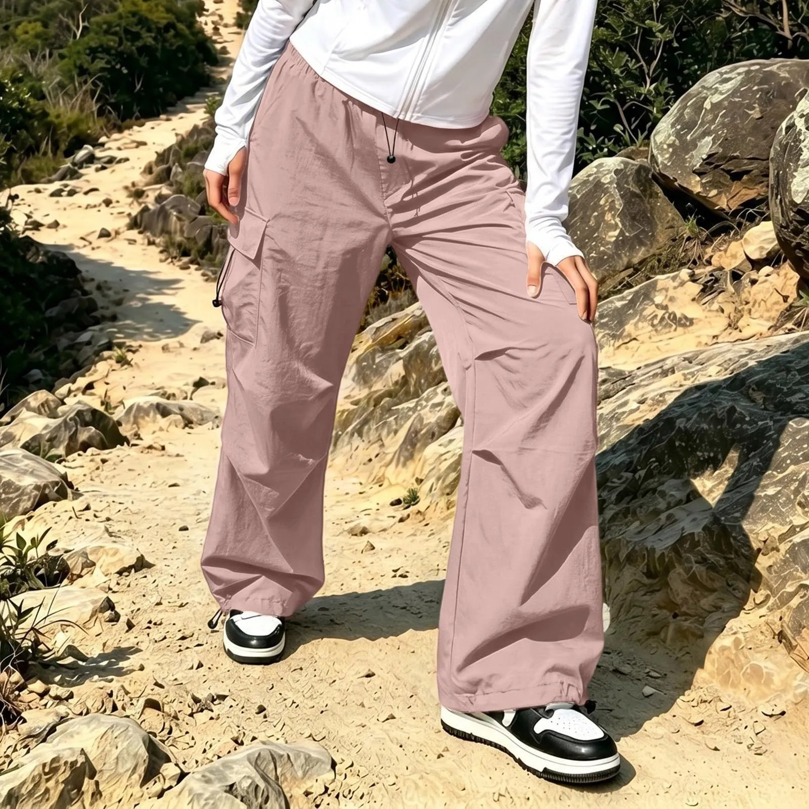 Pantaloni Sportivi da Ragazza con Elastico in Vita da Donna Multitasche - immagine 5