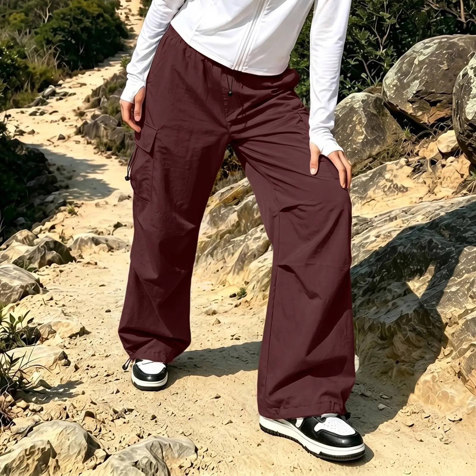 Pantaloni Sportivi da Ragazza con Elastico in Vita da Donna Multitasche - immagine 5