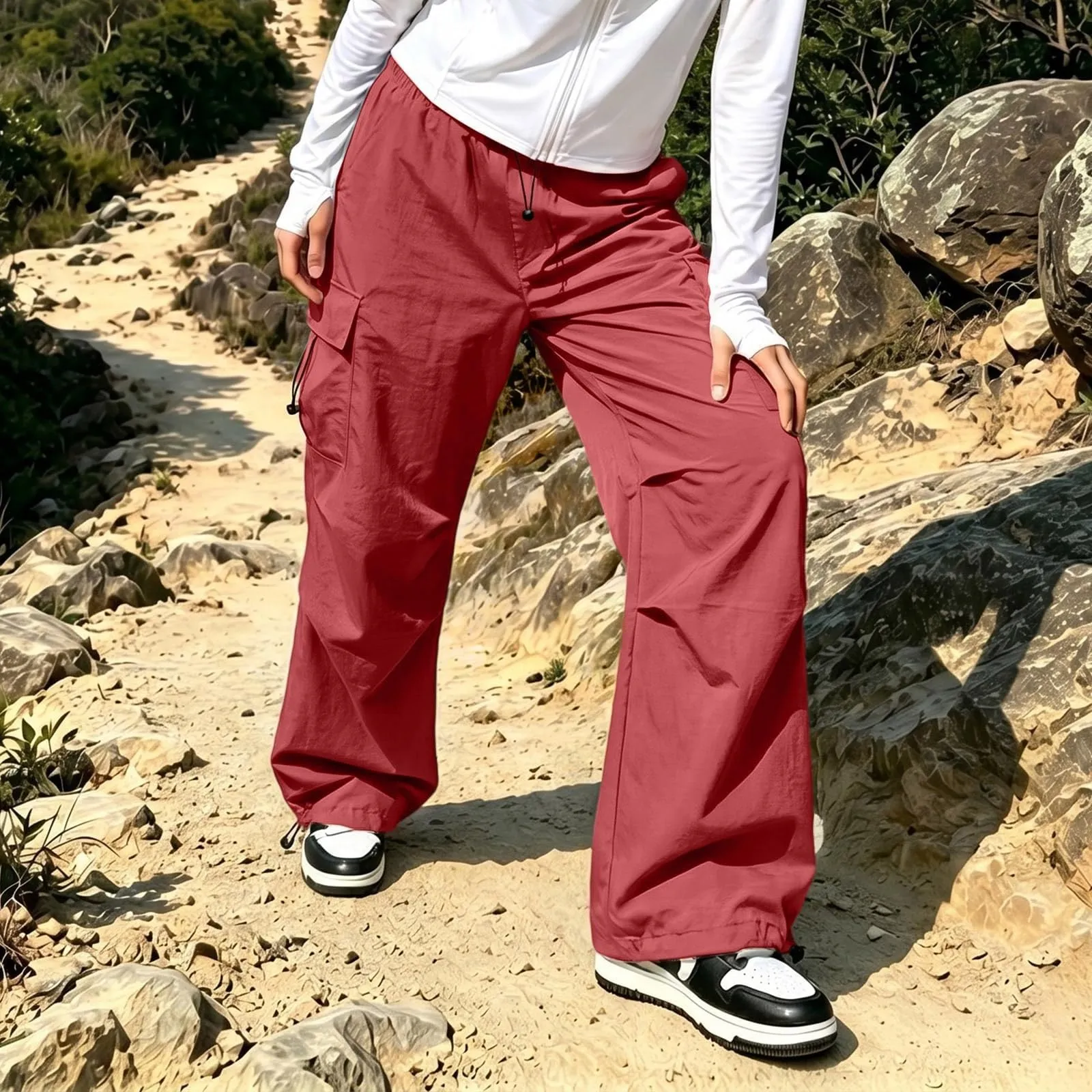 Pantaloni Sportivi da Ragazza con Elastico in Vita da Donna Multitasche - immagine 3