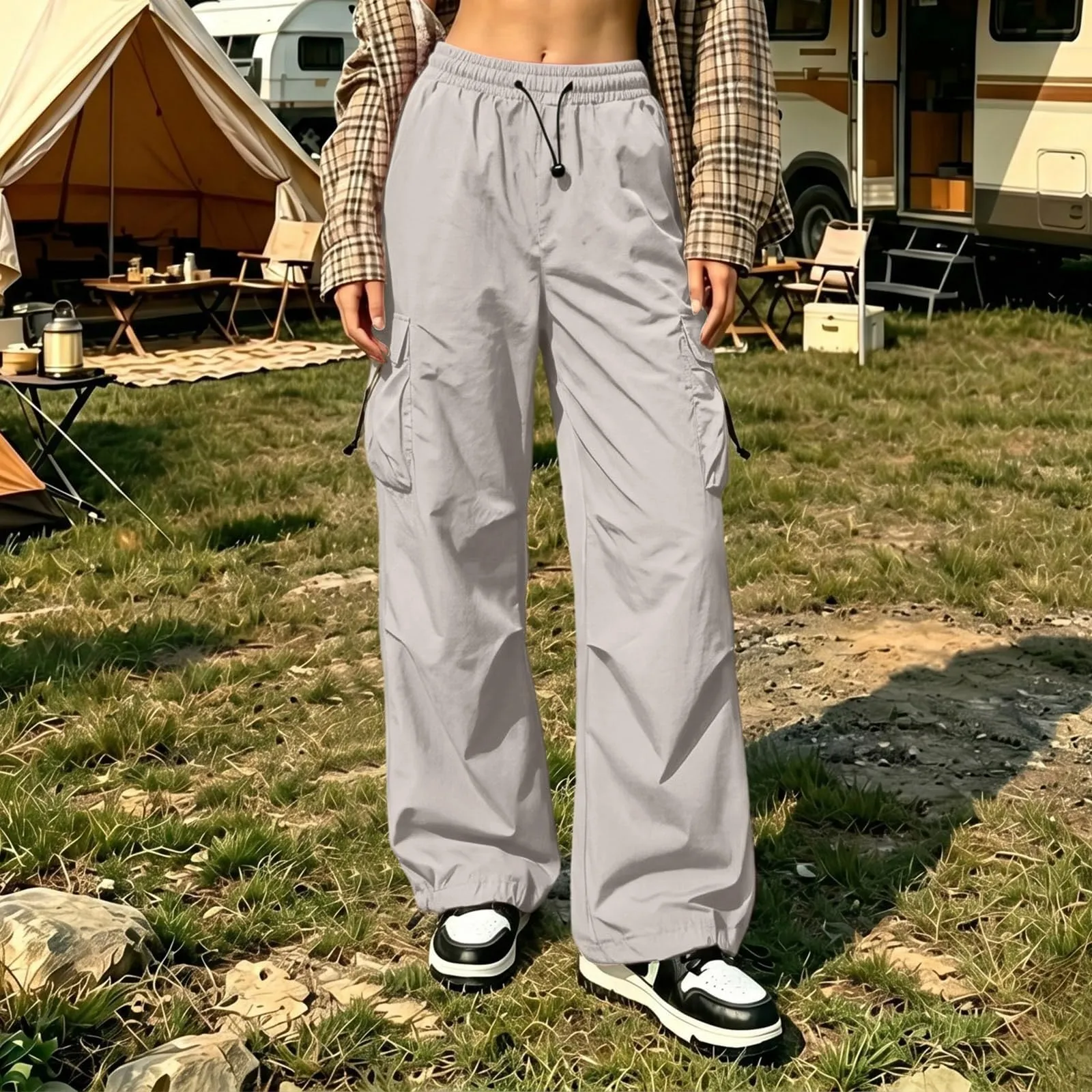 Pantaloni Sportivi da Ragazza con Elastico in Vita da Donna Multitasche - immagine 2