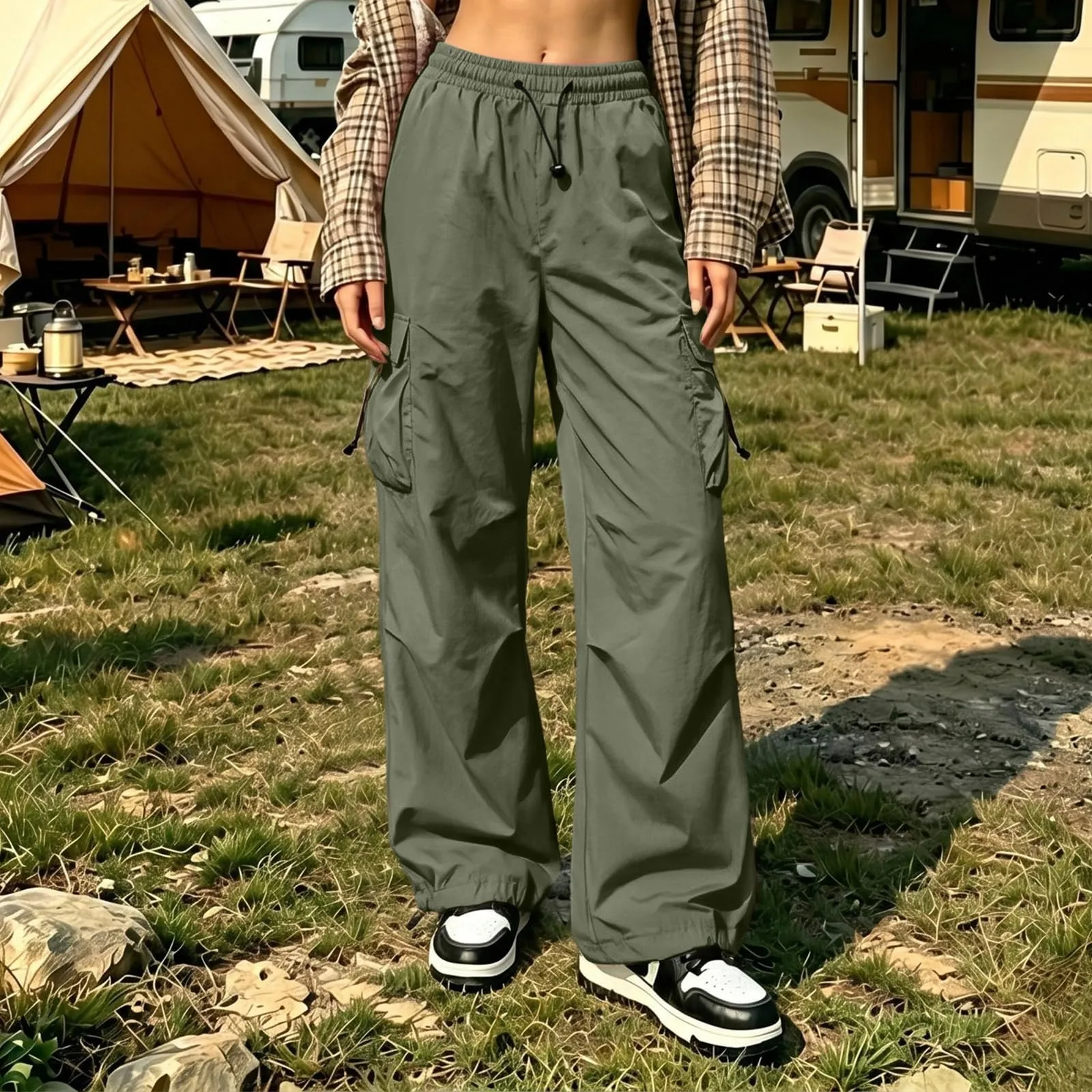 Pantaloni Sportivi da Ragazza con Elastico in Vita da Donna Multitasche - immagine 2