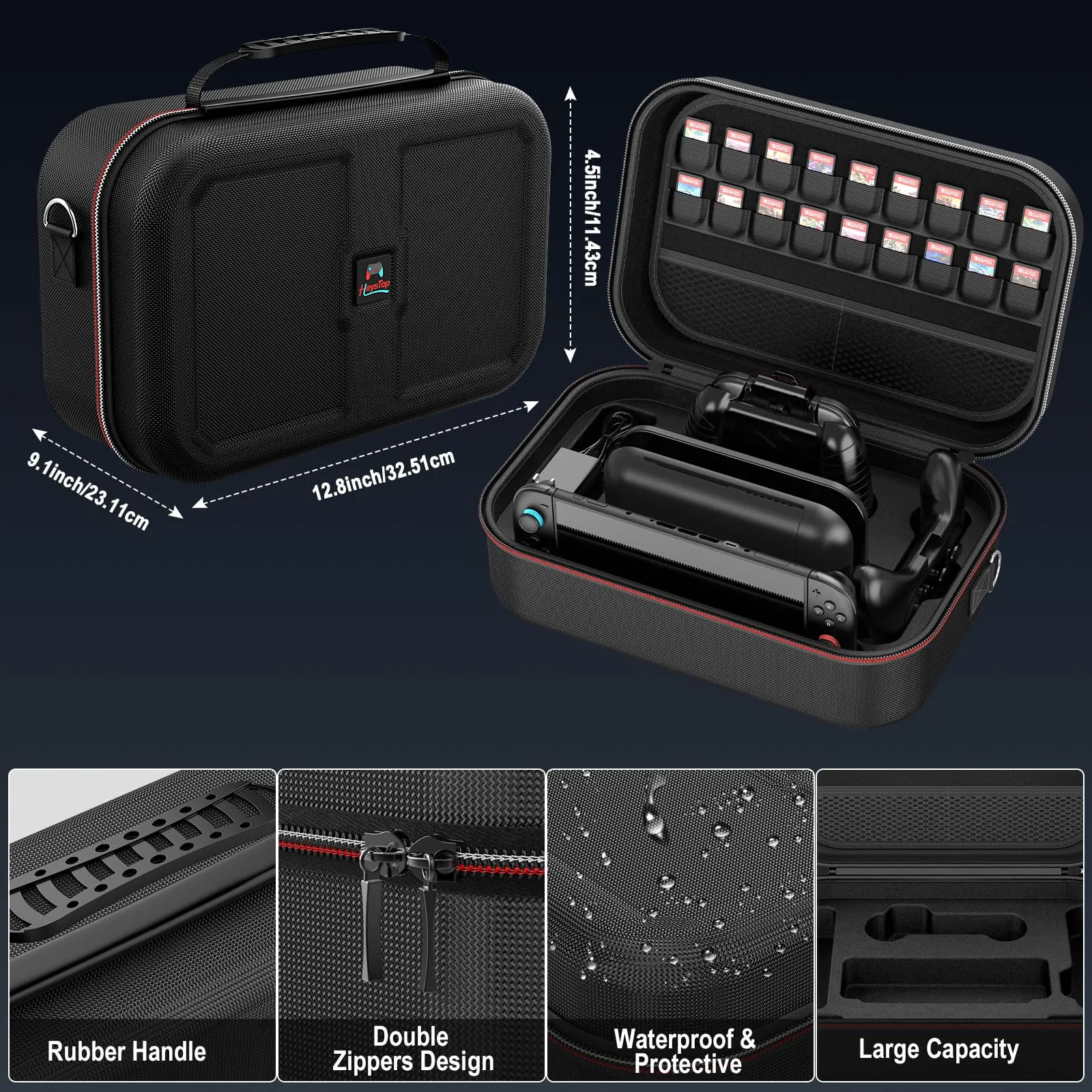 HEYSTOP Kit Accessori per Nintendo Switch 2 con Grande Custodia Trasporto - immagine 3