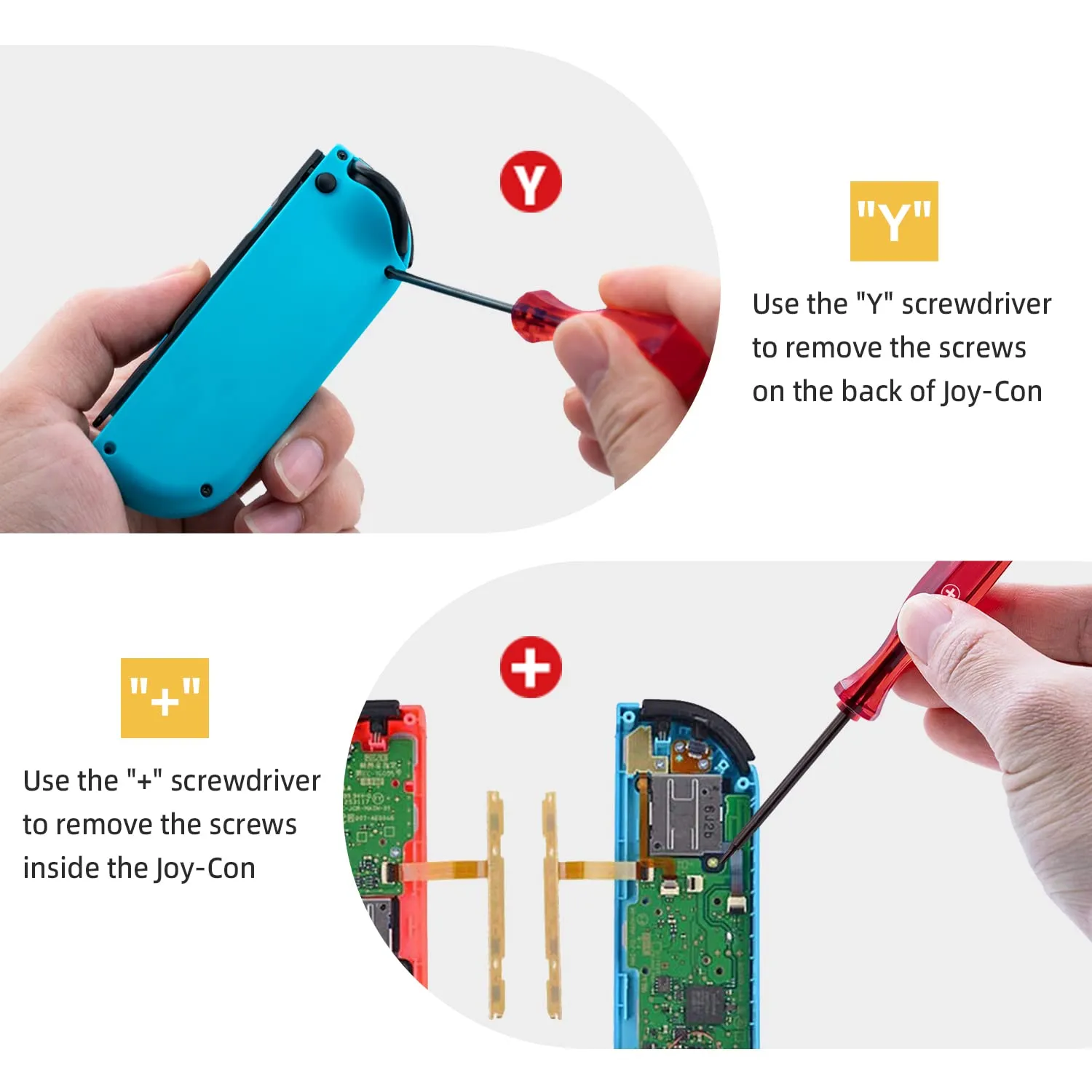 Mcbazel Kit Riparazione SL SR Flex Cavo a Nastro Ricambi con Cacciavite per Nintendo Switch/Switch OLED Joy-Con Controller, Non compatibile con Nintendo Switch 2 - immagine 5