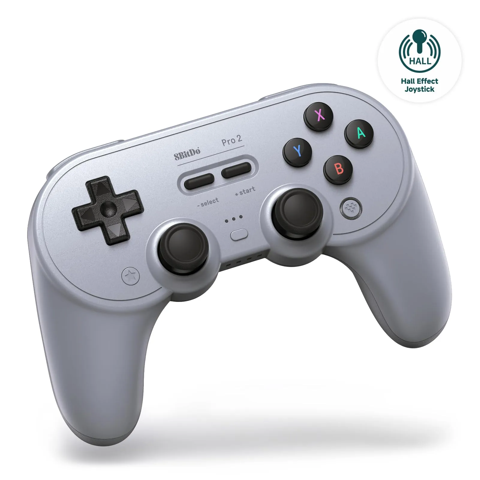 8Bitdo Pro 2 Bluetooth Controller for Switch, Hall Effect Joystick Update, Wireless Gaming Controller for Switch, PC, Android, and Steam Deck & Apple (Gray Edition) - immagine 1