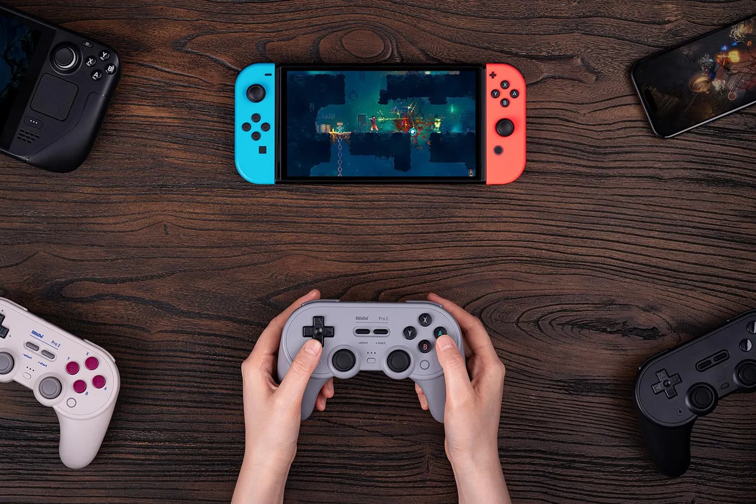 8Bitdo Pro 2 Bluetooth Controller for Switch, Hall Effect Joystick Update, Wireless Gaming Controller for Switch, PC, Android, and Steam Deck & Apple (Gray Edition) - immagine 7