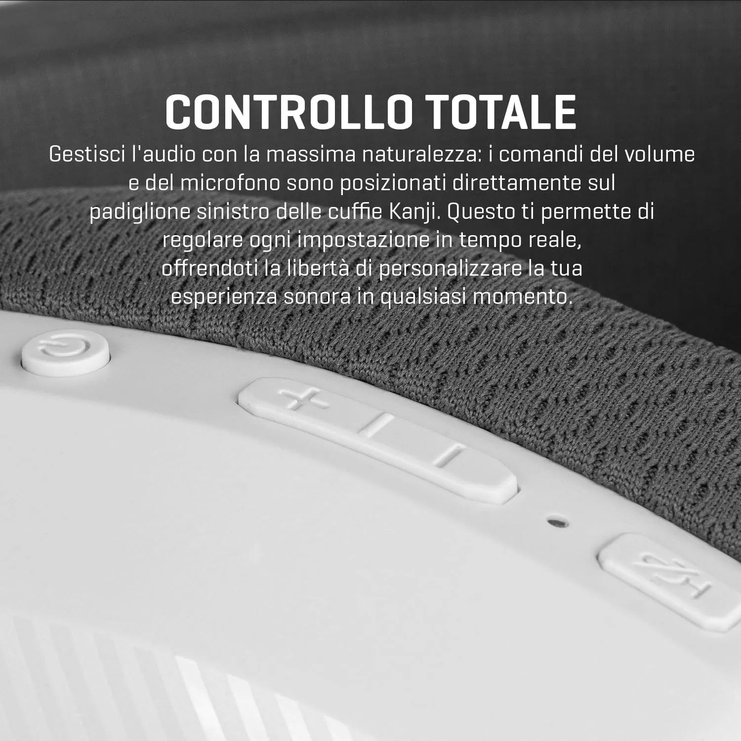 KROM KANJI - Cuffie senza fili, Bluetooth 5.3, 2.4Ghz o connessione USB, altoparlanti da 40 mm, controllo del volume e microfono integrati, archetto regolabile e leggero, bianco - immagine 8