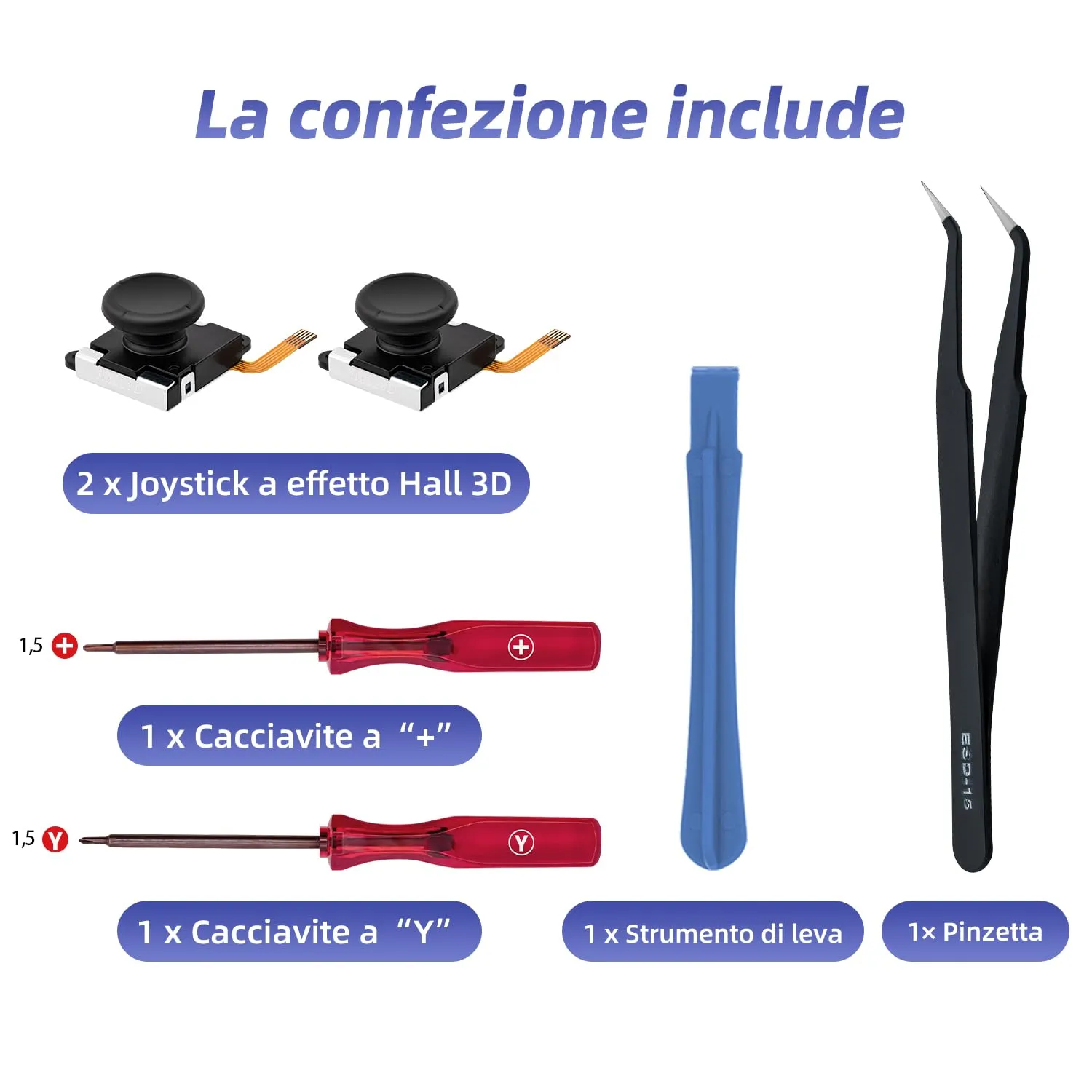 Tolesum 3D TMR Effect Joystick Analogico Kit di Riparazione per NS Switch/Switch OLED Joy-Con/Switch Lite Controller con strumenti di Riparazione, No Drift-Nero-Non compatibile con NS Switch 2 - immagine 6
