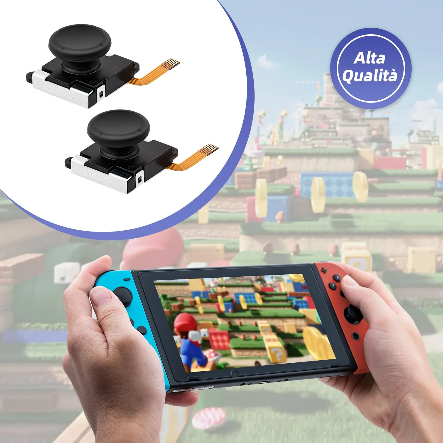 Tolesum 3D TMR Effect Joystick Analogico Kit di Riparazione per NS Switch/Switch OLED Joy-Con/Switch Lite Controller con strumenti di Riparazione, No Drift-Nero-Non compatibile con NS Switch 2 - immagine 7