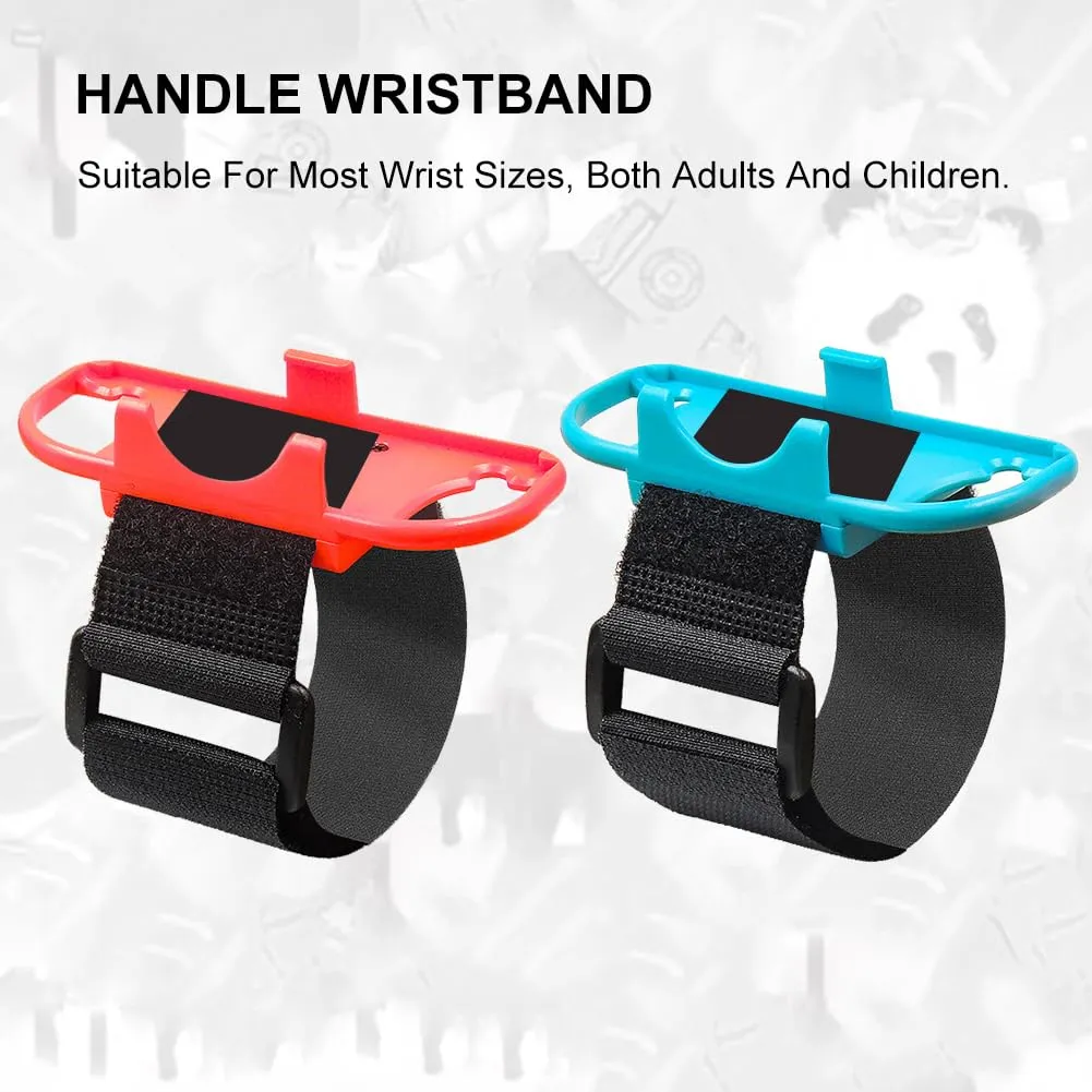 Cerioll 2 bracciali Just Dance, cinturino elastico regolabile per controller Switch & Switch Oled, comodi passanti per danza in rosso e blu per bambini e adulti - immagine 4