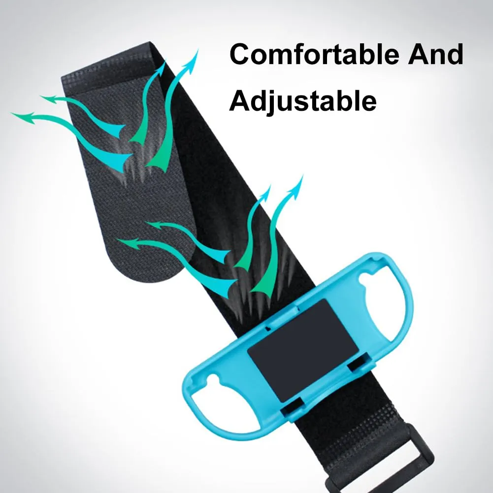 Cerioll 2 bracciali Just Dance, cinturino elastico regolabile per controller Switch & Switch Oled, comodi passanti per danza in rosso e blu per bambini e adulti - immagine 5