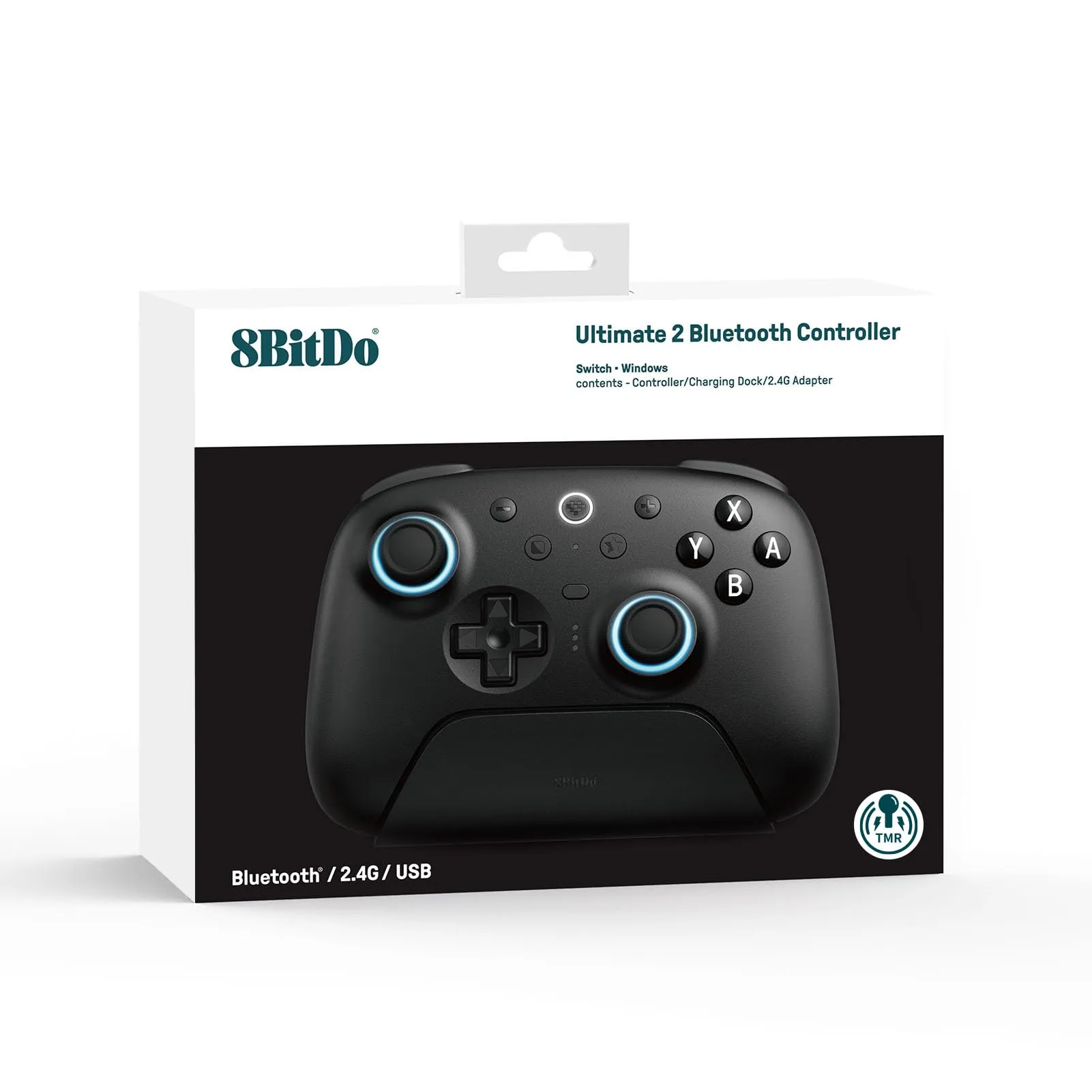8BitDo Ultimate 2 Bluetooth Controller for Switch & Windows PC, Switch Pro Controller with TMR Joysticks, Switchable Hall Effect/Tactile Triggers, Vibration and Motion Control, RGB Fire Ring, Black - immagine 5