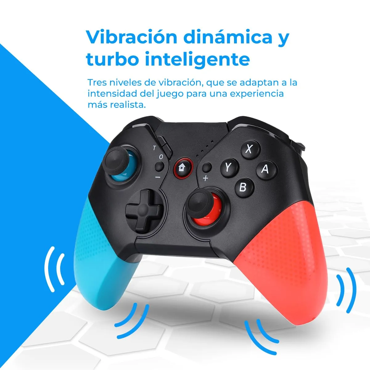 NK Telecomando PRO Switch Wireless Pro Switch Controller con Funzione Macro/Wake/Turbo/Gyro Axis/Doppia Vibrazione/RGB Light - Colore Nero/Rosso/Blu - immagine 4
