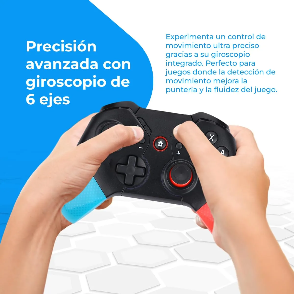 NK Telecomando PRO Switch Wireless Pro Switch Controller con Funzione Macro/Wake/Turbo/Gyro Axis/Doppia Vibrazione/RGB Light - Colore Nero/Rosso/Blu - immagine 6