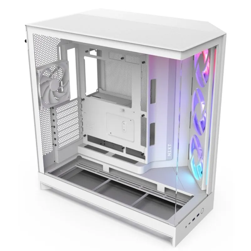 NZXT H9 Flow RGB, Midi Tower, Blanco, 3 Ventiladores 140 mm, RGB, Compatible ATX/EATX/Micro-ATX/Mini-ITX - immagine 1