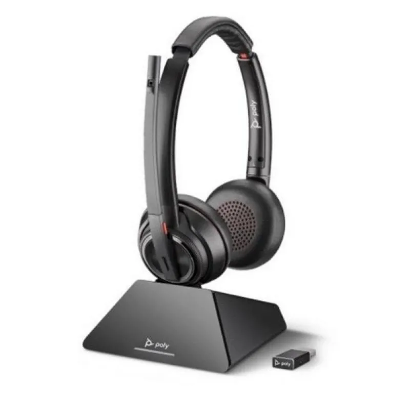 Auricolari Wireless HP Savi 8220 UC DECT Bluetooth 4.2 Cancellazione Rumore 180m Nero - immagine 1