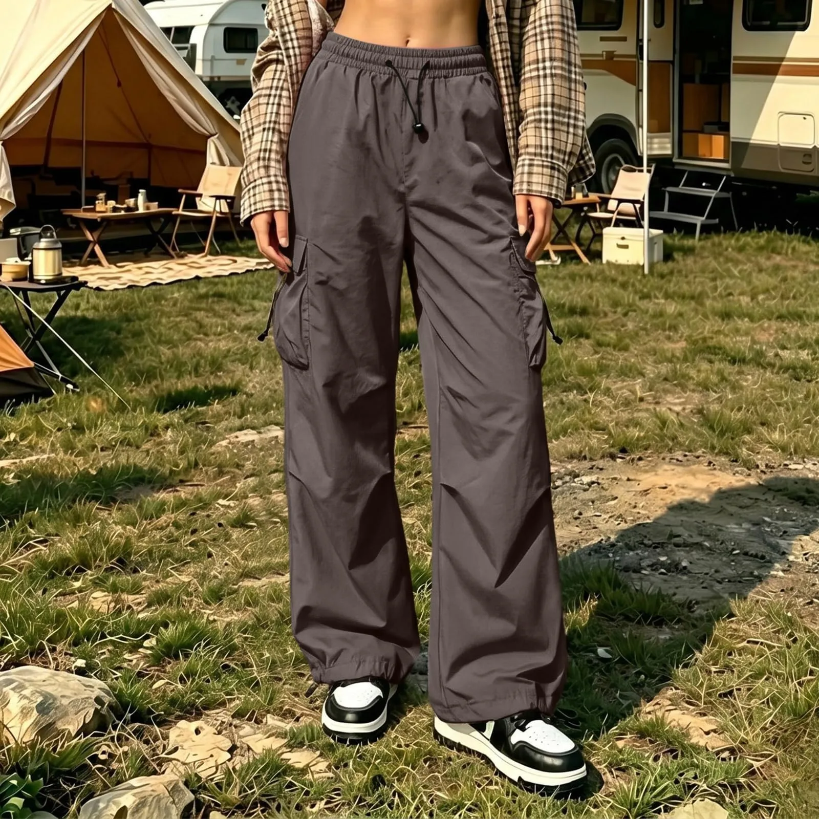 Pantaloni Sportivi da Ragazza con Elastico in Vita da Donna Multitasche - immagine 2