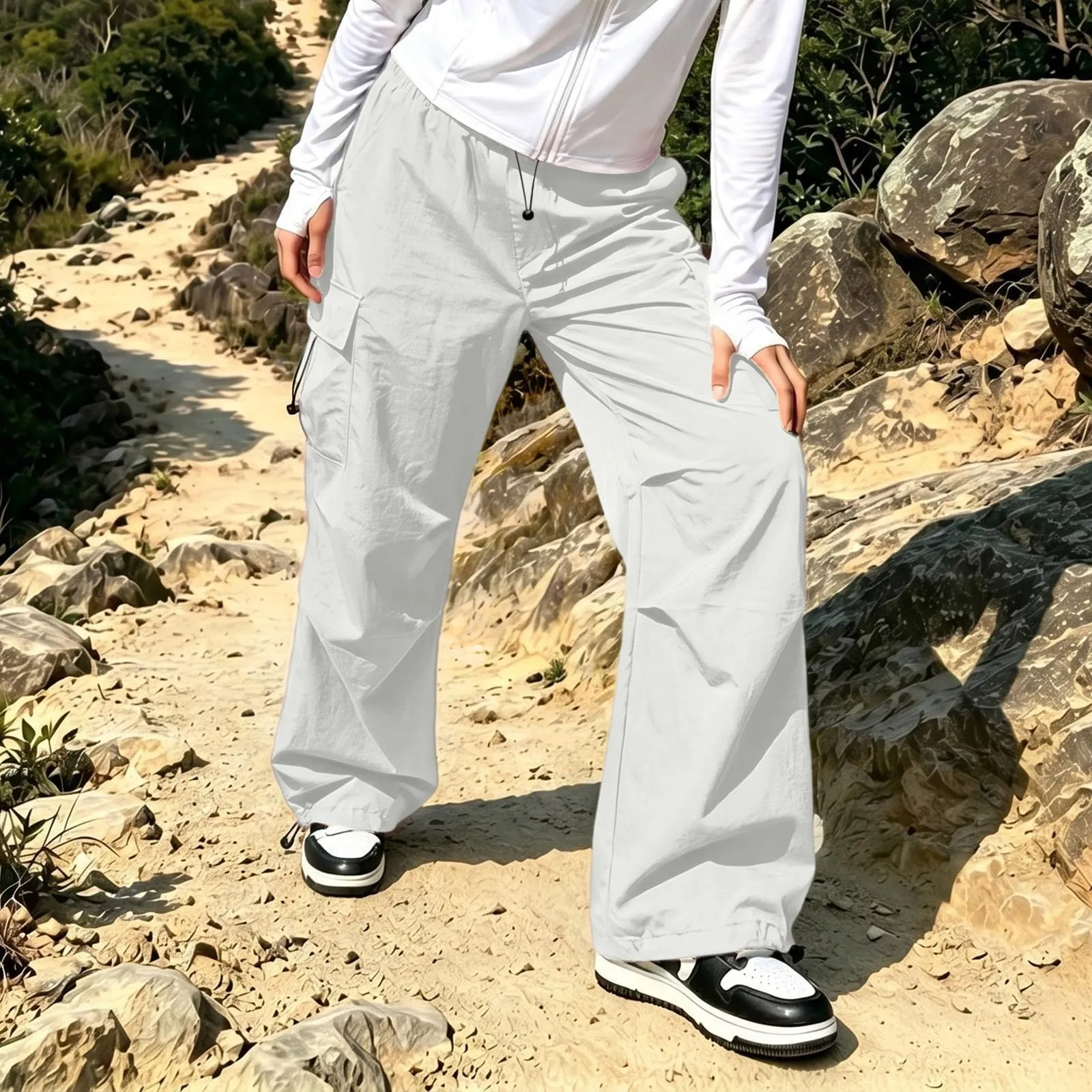 Pantaloni Sportivi da Ragazza con Elastico in Vita da Donna Multitasche - immagine 3