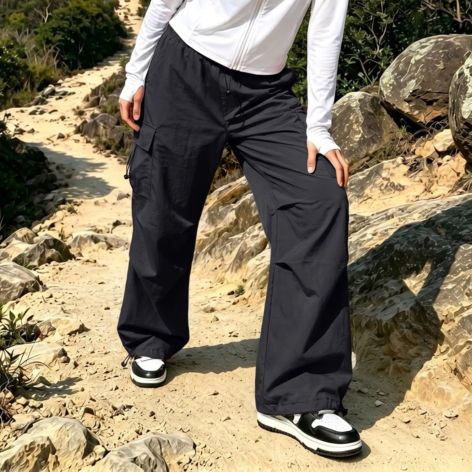 Pantaloni Sportivi da Ragazza con Elastico in Vita da Donna Multitasche - immagine 5