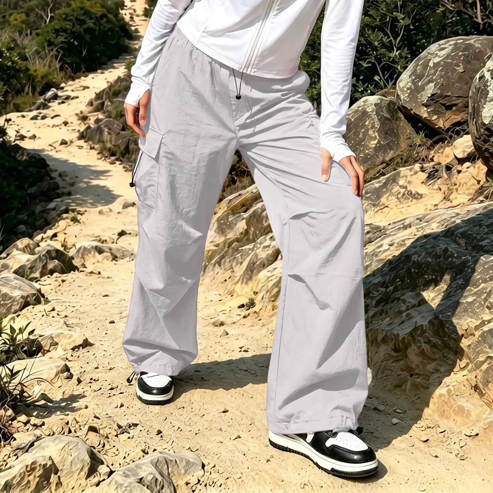 Pantaloni Sportivi da Ragazza con Elastico in Vita da Donna Multitasche - immagine 5