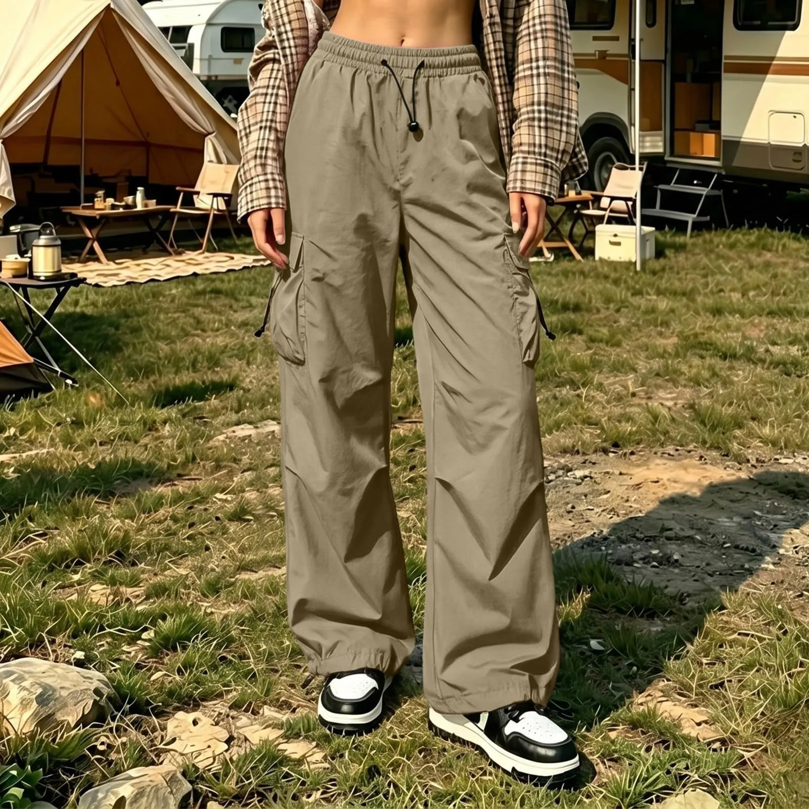Pantaloni Sportivi da Ragazza con Elastico in Vita da Donna Multitasche - immagine 2