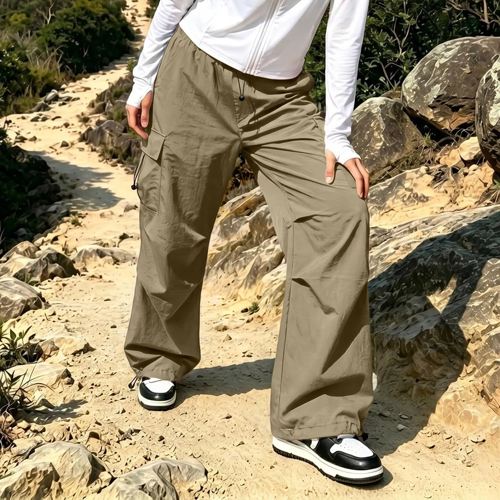 Pantaloni Sportivi da Ragazza con Elastico in Vita da Donna Multitasche - immagine 5