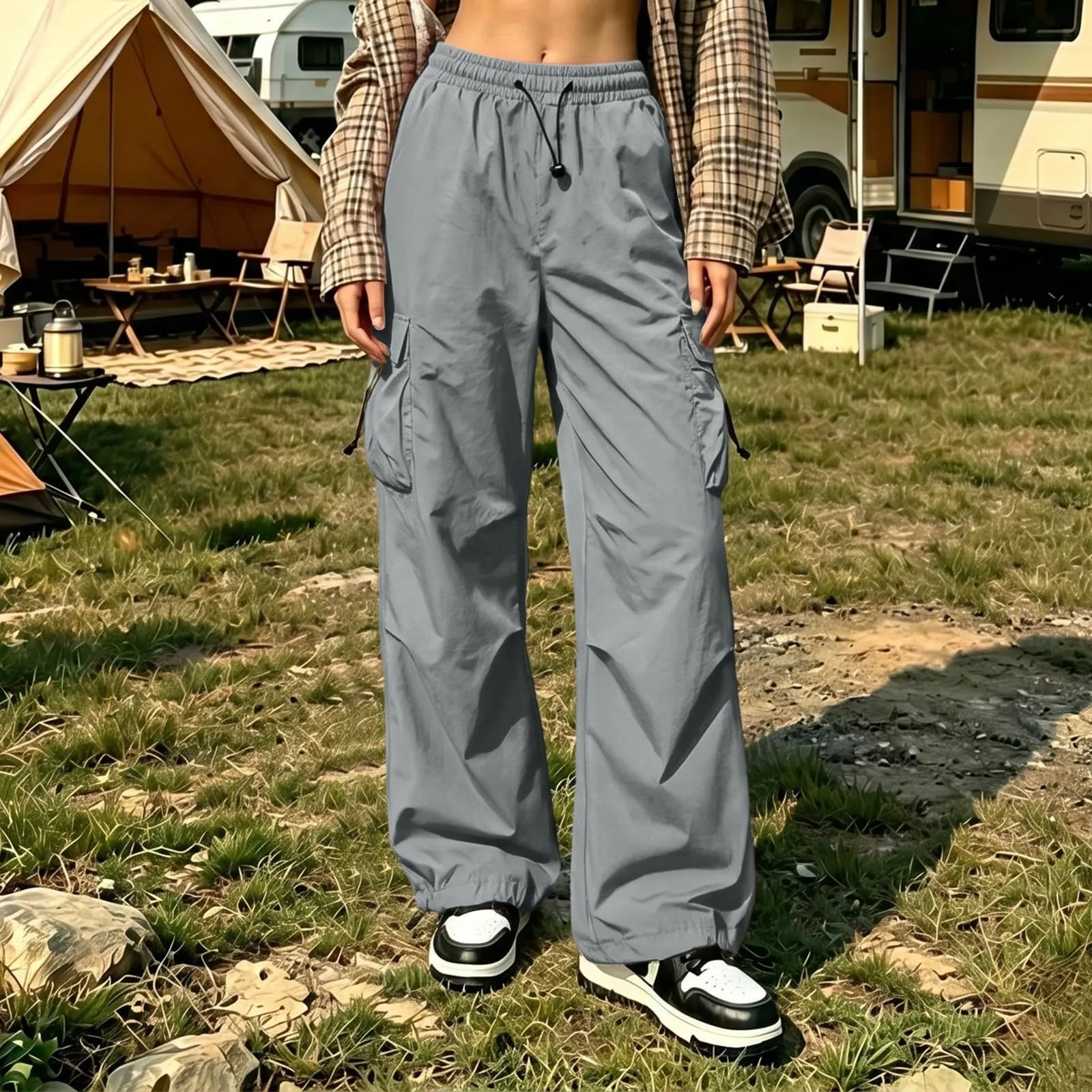 Pantaloni Sportivi da Ragazza con Elastico in Vita da Donna Multitasche - immagine 2