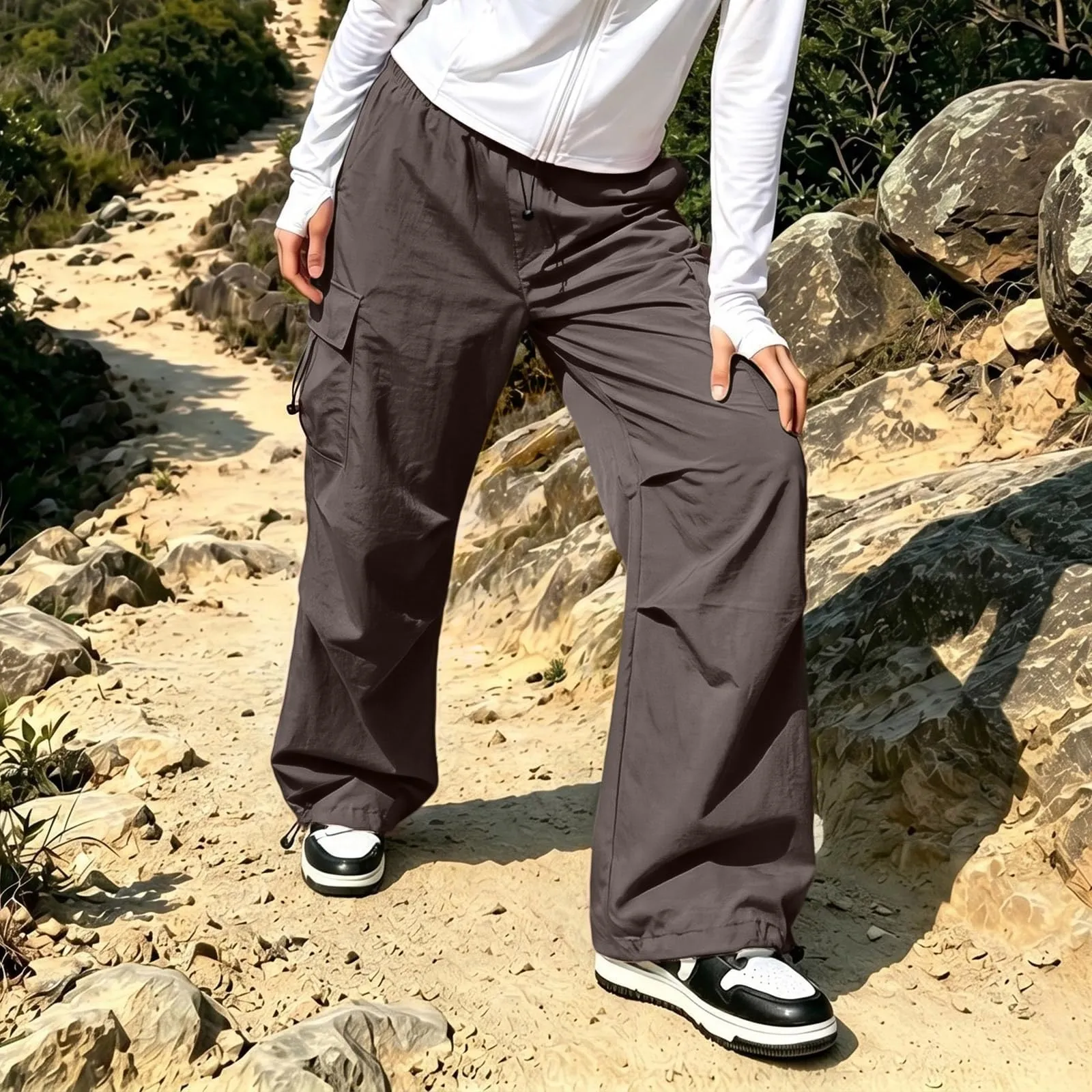 Pantaloni Sportivi da Ragazza con Elastico in Vita da Donna Multitasche - immagine 3