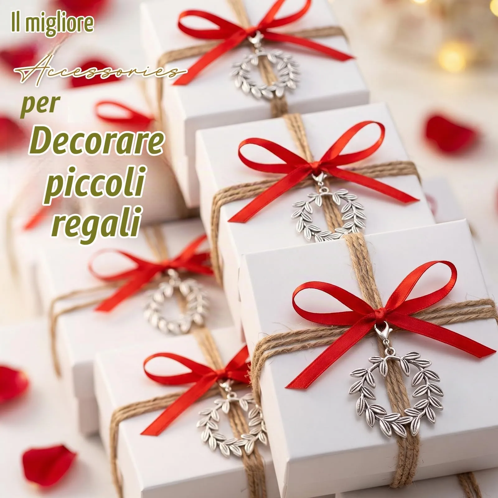 BBTO 24 Pezzi Corona di Alloro Portachiavi con Fibbia a Moschettone 14 Mm - immagine 4