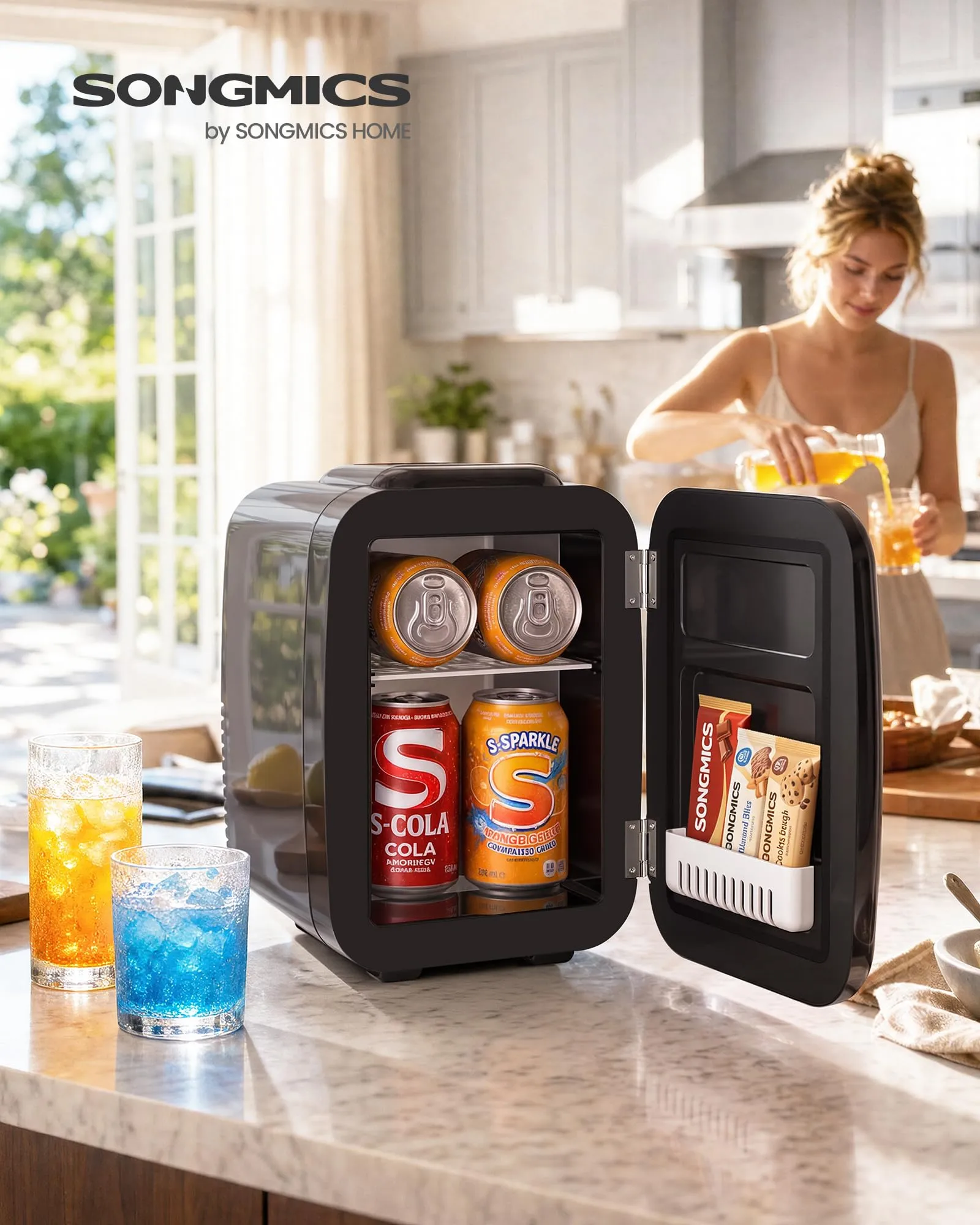 SONGMICS Mini Frigo, Frigorifero Portatile Caldo e Freddo, 4 L - immagine 2