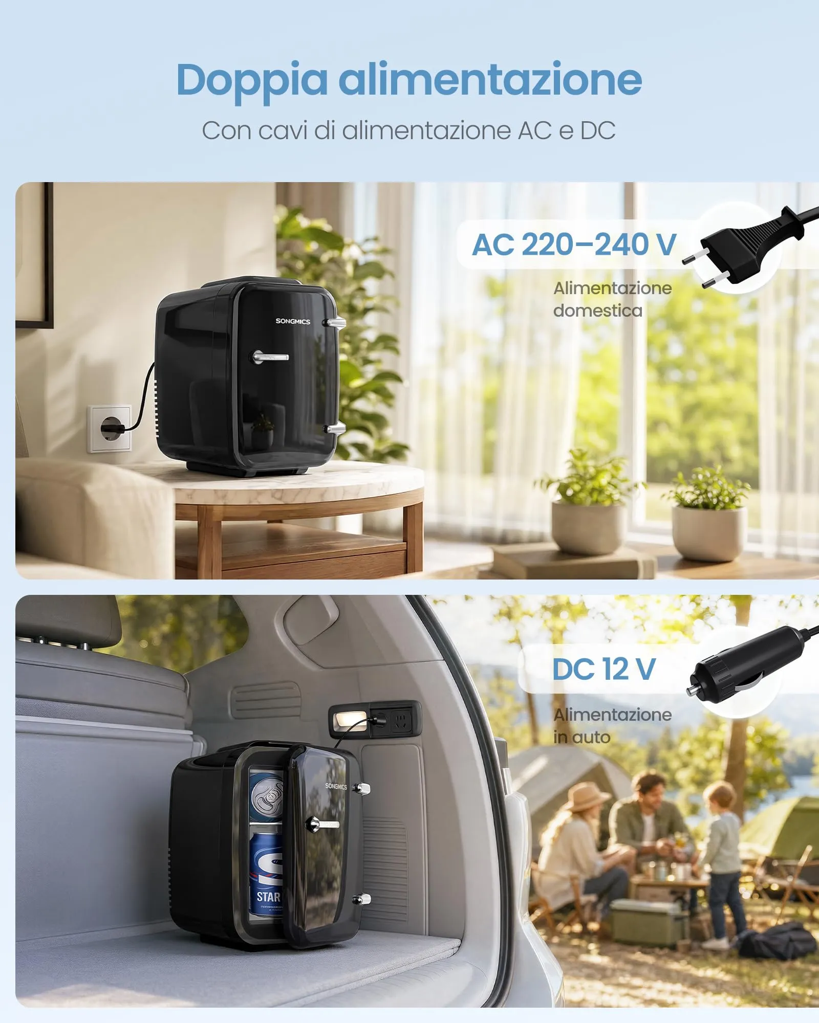 SONGMICS Mini Frigo, Frigorifero Portatile Caldo e Freddo, 4 L - immagine 4
