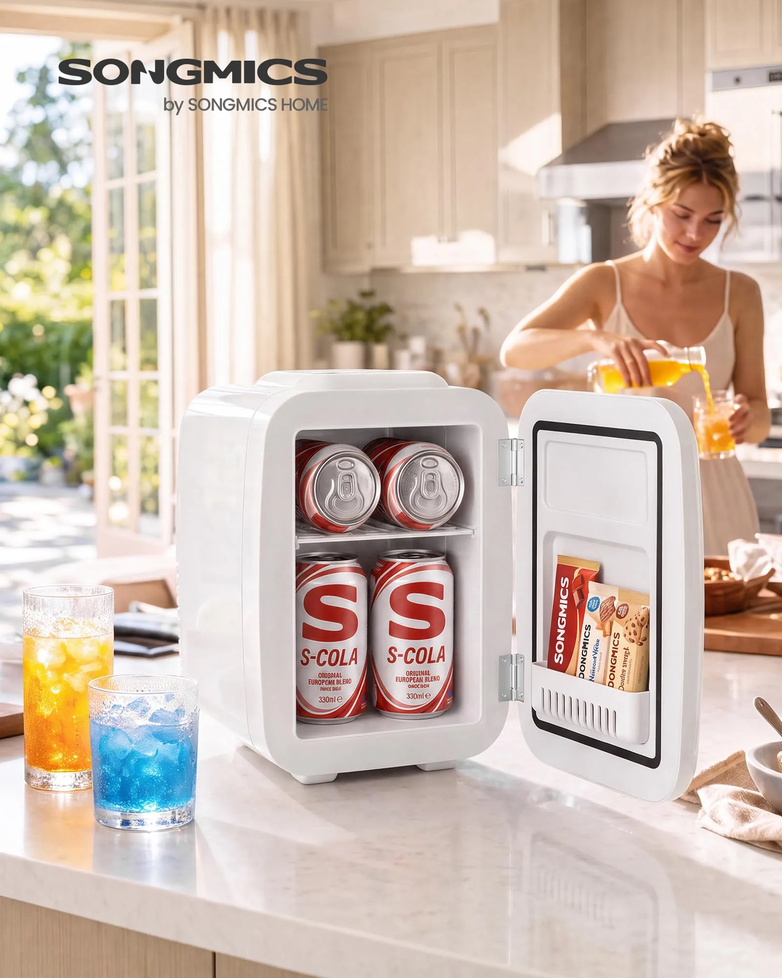 SONGMICS Mini Frigo, Frigorifero Portatile Caldo e Freddo, 4 L - immagine 2